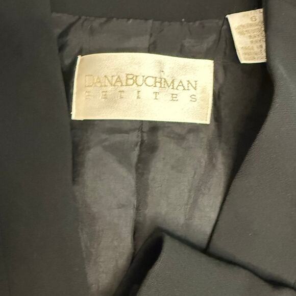 Dana Buchman Women's Black Blazer 6P One Button Lined Blazer - Picture 6 of 8
